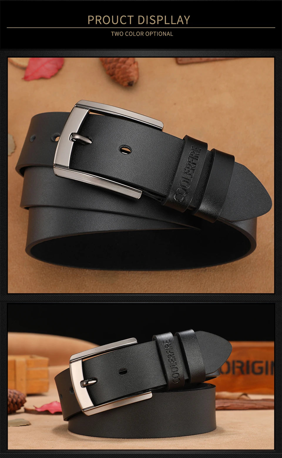 Men's High-Quality Genuine Leather Belt – Luxury Designer Cowskin Fashion Strap for Jeans & Cowboy Style