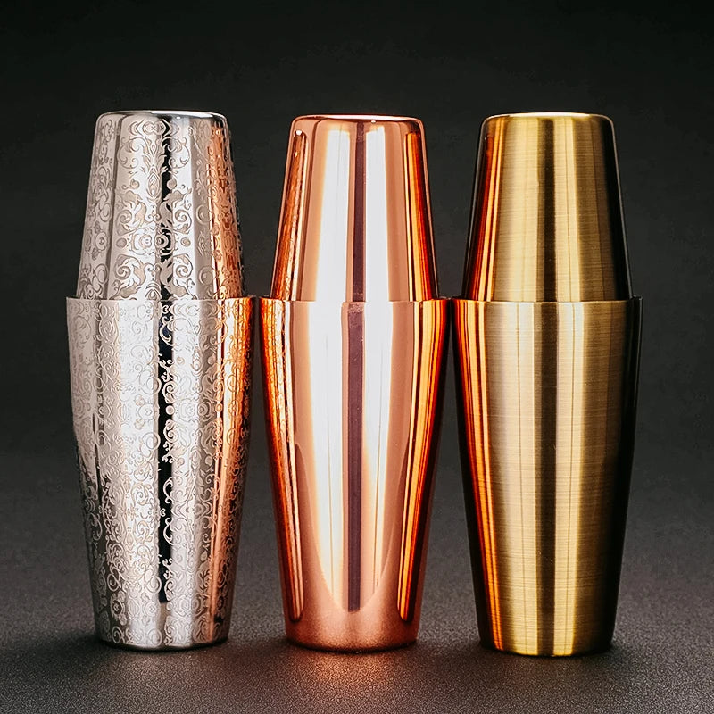 800ml Boston Cocktail Shaker Set – Stainless Steel Martini Bar Mixing Tin for Flair Cocktails
