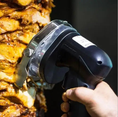 110V/220V Electric Kebab Slicer – Handheld Meat Cutter with Dual Blades for BBQ and Roast Meat