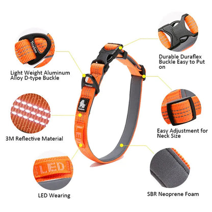 Truelove Reflective Dog Collar Set – Adjustable, Padded Soft Nylon for Small, Medium & Large Dogs, TLC5271