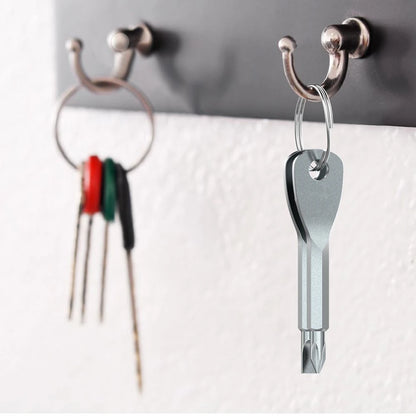 1 Set Stainless Steel Mini EDC Multifunction Screwdriver Key - Keychain Pocket Repair Tool with Slotted Screwdrivers