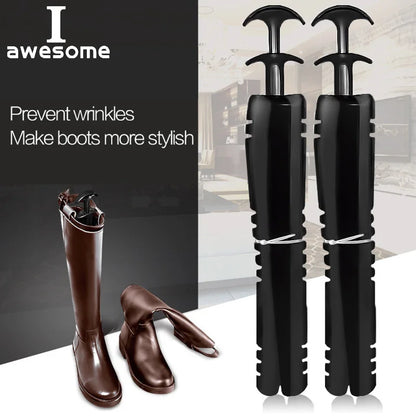 2 Pcs Black Boot Shapers | Practical Long Boot Supporters, Stretcher & Creative Home Storage Holder Hangers