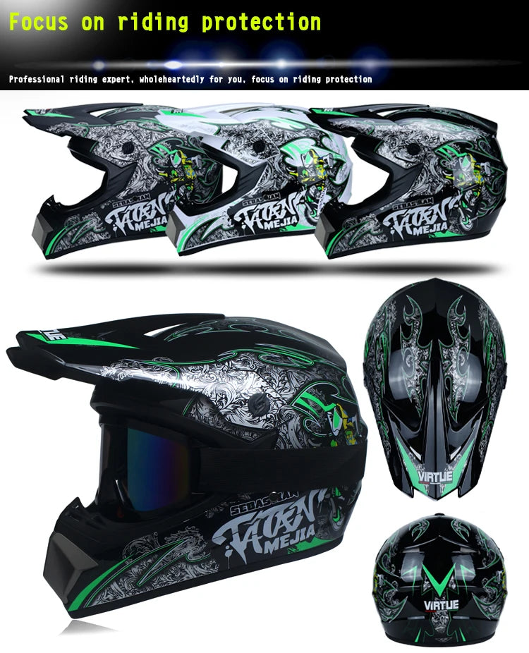 Safety Motocross Helmet for Kids - DOT Approved ATV Cross Bicycle Downhill Capacete, Unisex, Lightweight ABS 1KG