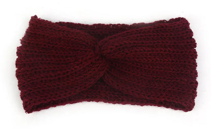 Women's Solid Color Knitted Headband – Elastic Twisted Turban Headwrap, Winter Hair Band for Girls, Fashion Hair Accessories
