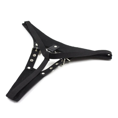 Women's Leather Chastity Belt - Adjustable Body Restraint Harness with Cock Ring for Adult Intimate Use