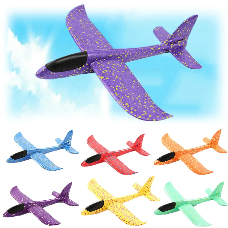 48cm EVA Foam Glider Aircraft Toy – Hand-Throw Flight Airplane DIY Model for Kids, Fun Outdoor Toy Gift