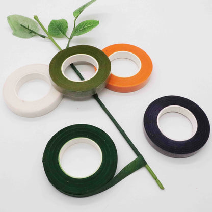 Floral Green Tapes - 12mm*45m/ROLL Tape for Corsages, Buttonhole, Artificial Flower Stamen Wrap, Florist Green Stretchy Tape