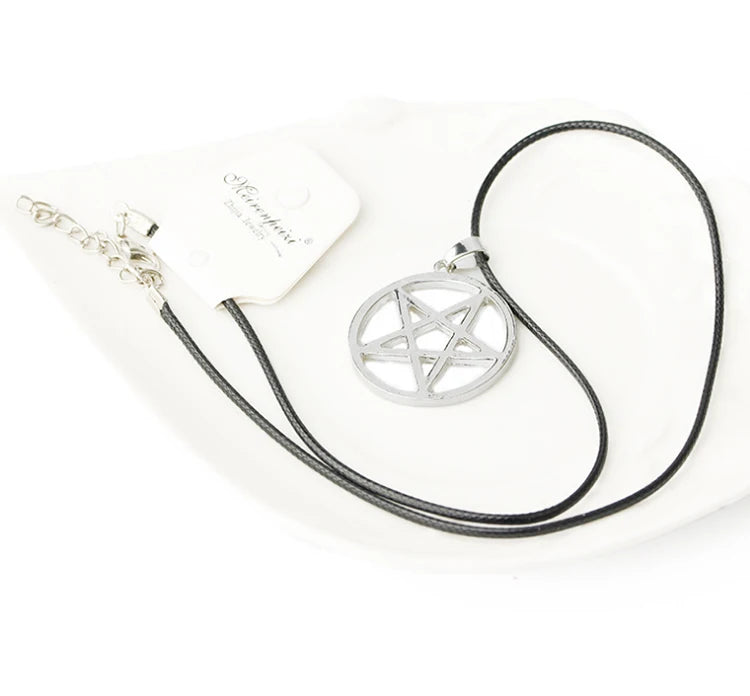 Fashion Black Butler Pentacle Necklace - Pentagram Lucifer Satan Logo Pendant for Men & Women