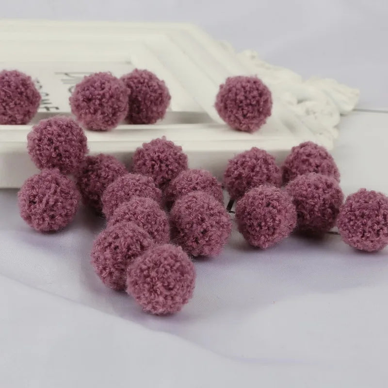 10Pcs Soft Pompom Balls 15/20mm - Fluffy Plush Craft Furballs for DIY Sewing, Home Decor & Christmas Tree Decoration