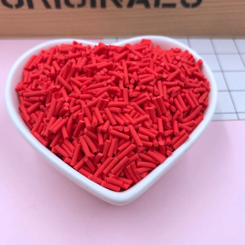 100g Colorful Long Clay Sprinkles – 5-6mm DIY Craft Decorations for Phone Deco & Creative Projects