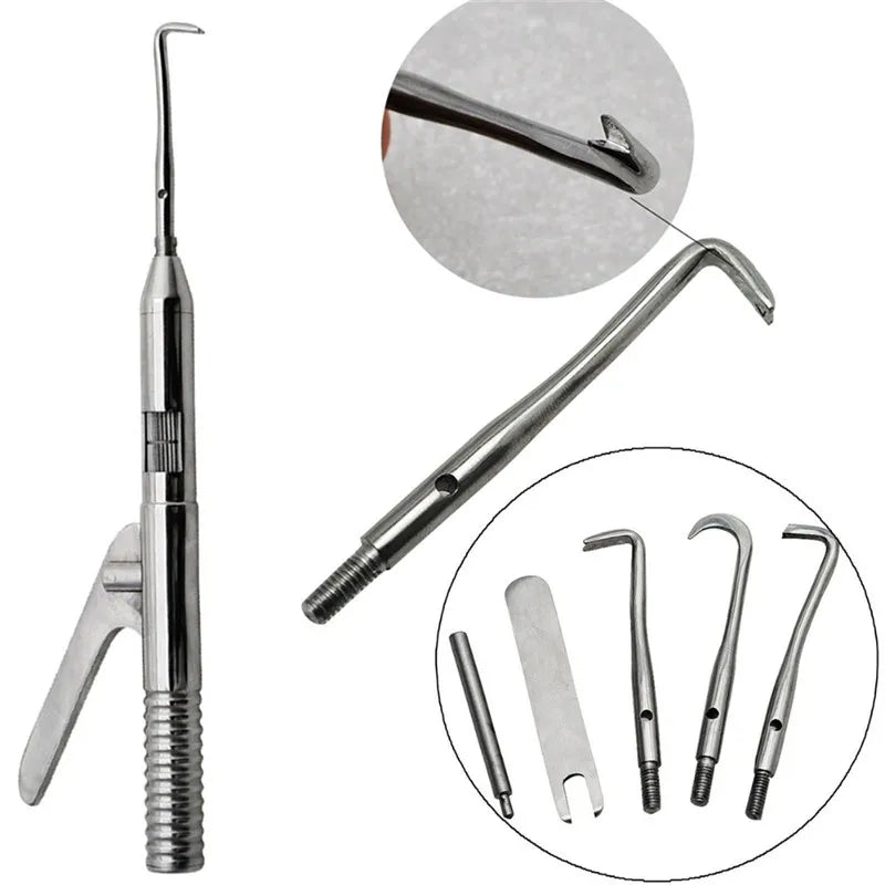 Dentistry Automatic Single-Handed Crown Remover Gun – Stainless Steel Surgical Tool with 3 Tips