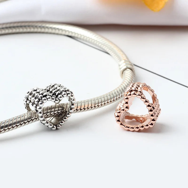 Original Alloy Bead Family Love Heart Pendant Charm - Mom & Dad DIY Jewelry for Pan Bracelets & Necklaces