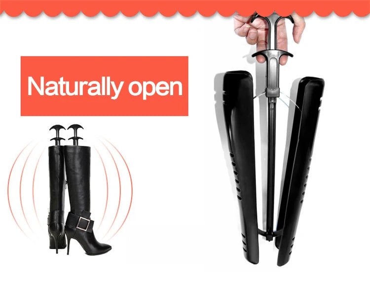 2 Pcs Black Boot Shapers | Practical Long Boot Supporters, Stretcher & Creative Home Storage Holder Hangers