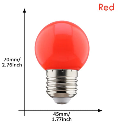 G45 E27 LED Light Bulbs 2-Pack - Colorful 220V Lamps for Christmas, Weddings & Indoor Party Lighting