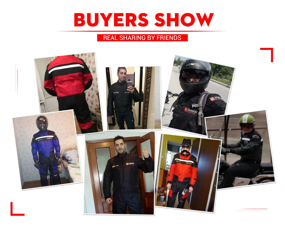 DUHAN Windproof Motocross Jacket & Pants for Men – Wear-Resistant Motorcycle Gear with Body Armor, Winter Moto Clothing