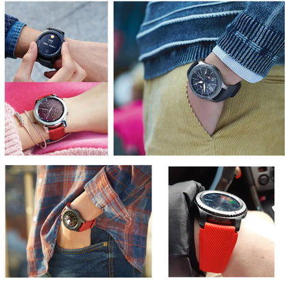 20mm/22mm Silicone Watch Strap for Samsung Galaxy Watches - Replacement Bracelet for Galaxy Watch 4, 5, 5 Pro, 6 Classic, 46mm, Watch 3, Active 2, S3 & S2