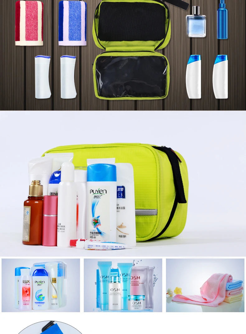 Hanging Travel Toiletry Bag | Organizer Kit for Men & Women with Cosmetics & Makeup Storage