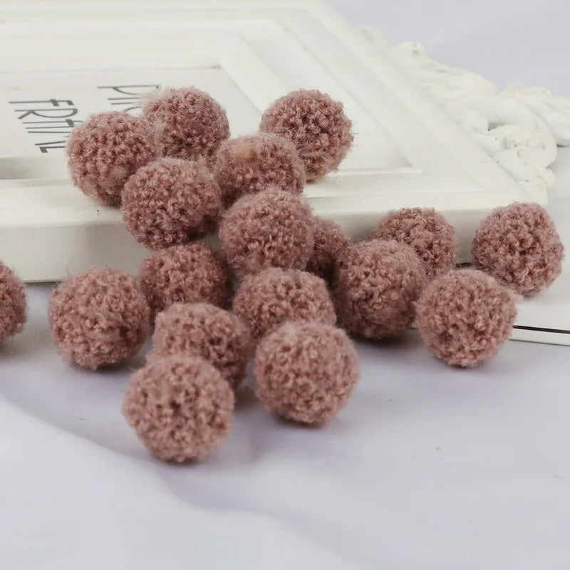 10Pcs Soft Pompom Balls 15/20mm - Fluffy Plush Craft Furballs for DIY Sewing, Home Decor & Christmas Tree Decoration