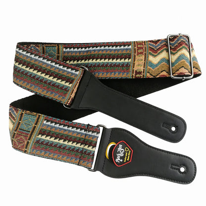 High-Quality Cotton Guitar Strap – Adjustable Length, 6.2cm Wide for Acoustic Guitar & Electric Bass