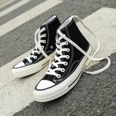 Men’s Canvas Shoes — Fashion Summer Casual Sneakers, High-Top Vulcanized Flats for Men & Women, 2023 Spring-Summer