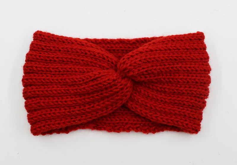 Women's Solid Color Knitted Headband – Elastic Twisted Turban Headwrap, Winter Hair Band for Girls, Fashion Hair Accessories