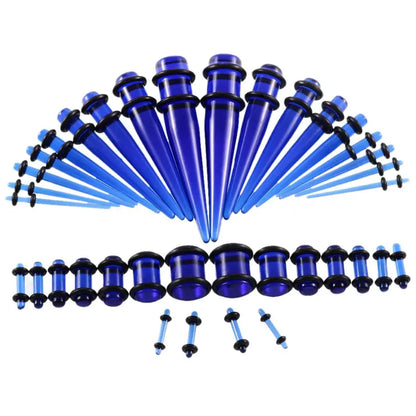 36PCS Acrylic Ear Gauge Stretching Kit – Mixed Color Tapers & Plugs, Flesh Tunnel Body Piercing Jewelry 14G-00G