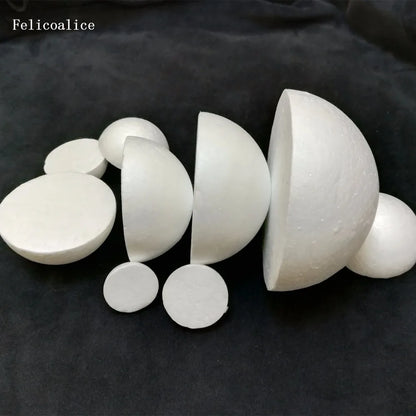 Half Round Styrofoam Foam Balls for DIY Crafts – Solid Polystyrene, 4–30cm for Christmas & Kids Projects