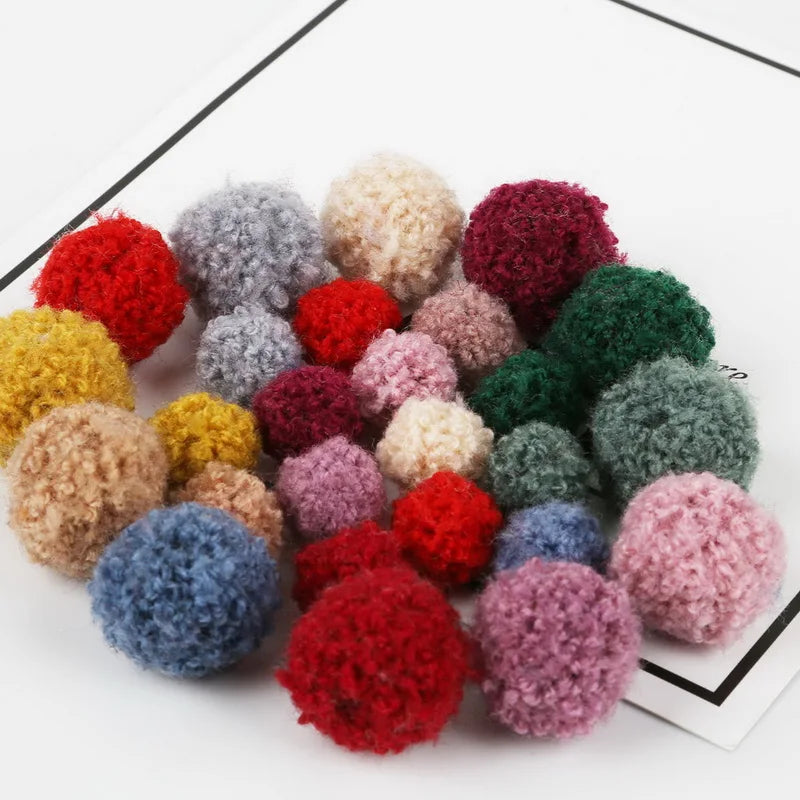 10Pcs Soft Pompom Balls 15/20mm - Fluffy Plush Craft Furballs for DIY Sewing, Home Decor & Christmas Tree Decoration