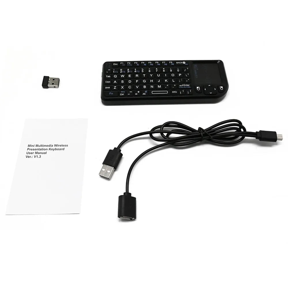 Rii X1 2.4GHz Mini Wireless Keyboard with TouchPad – English/ES/FR Layout for Android TV Box, PC & Laptop