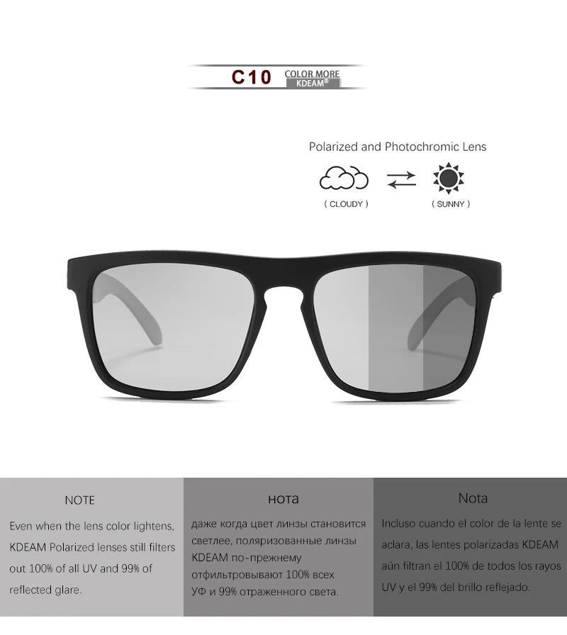 KDEAM Men’s Polarized Photochromic Night Sight Driving Sunglasses UV400 – New KD156 Colors CE Certified