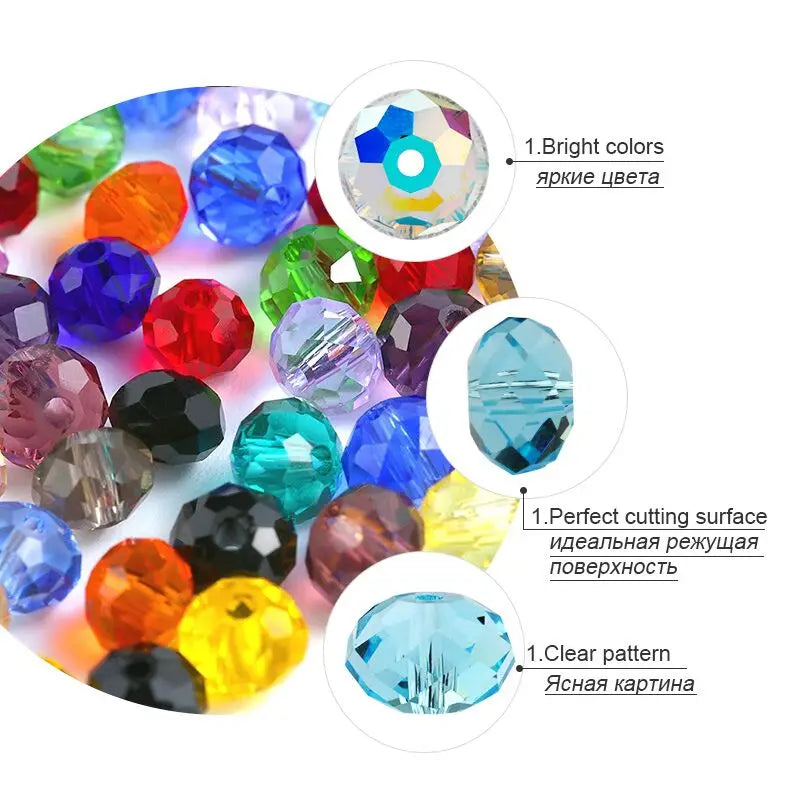 300PCS 4mm Round Crystal Glass Beads Set – Colorful Spacer Beads for Bracelet Jewelry Making & DIY Crafts (Buy 1 Get 1 Free)