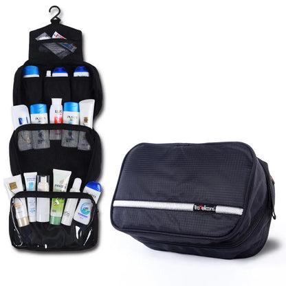 Large Waterproof Travel Makeup Bag — Unisex Cosmetic & Toiletry Organizer Pouch for Men and Women