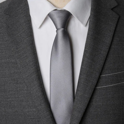 Men’s Zipper Necktie – 6cm Solid Lazy Tie for Business, Wedding & Fashion Accessories