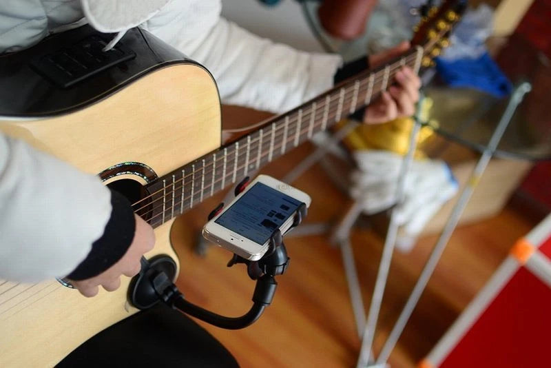 Guitar Phone Holder Stand — Street Singing & Song Lyrics Mobile Car Suction Cup Support