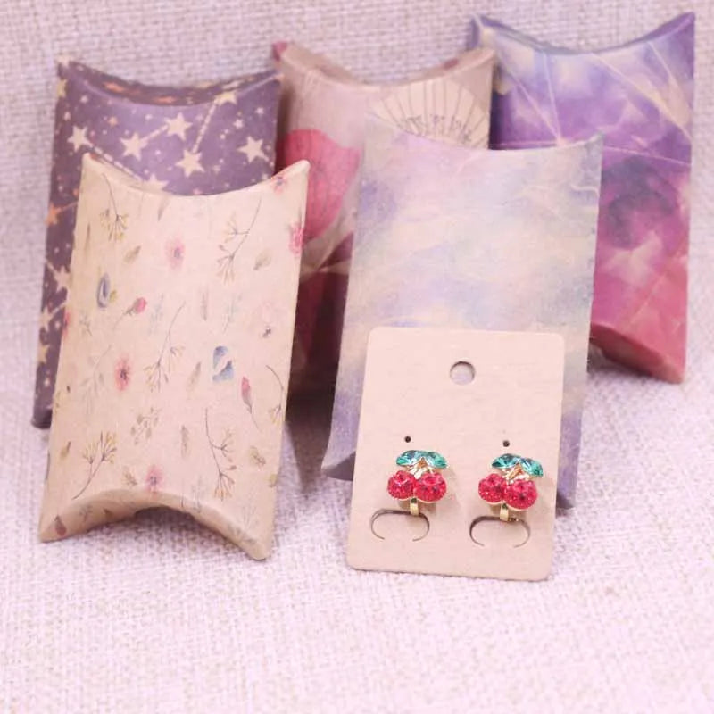 24pcs Floral Pillow-Shaped Jewelry Gift Boxes – Necklace & Earring Display Packaging 20x55x80mm