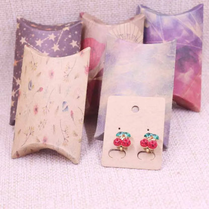 24pcs Floral Pillow-Shaped Jewelry Gift Boxes – Necklace & Earring Display Packaging 20x55x80mm