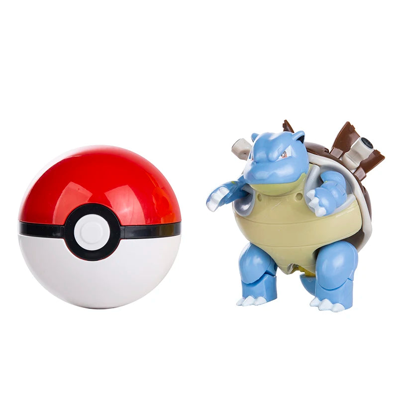 Genuine Pokémon Action Figures Set with Original Box – Pikachu, Charizard, Greninja, Pokéball Deformation Model Toys Gift