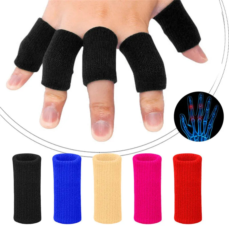 10Pcs Elastic Sports Finger Sleeves - Arthritis Support and Finger Protection for Basketball, Volleyball, and Outdoor Activities