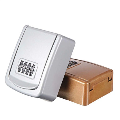 Mini Key Lock Box – Wall Mounted Alloy Safe Organizer with 4-Digit Combination for Indoor & Outdoor Security Storage