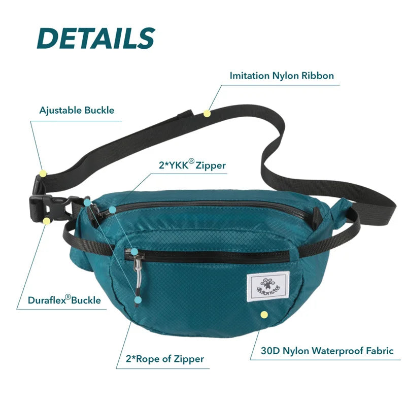 Hiking Waist Pack – Lightweight 2L Water-Resistant Fanny Pack with Adjustable Strap for Outdoor Adventures