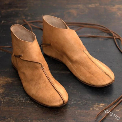 Men’s Medieval Ankle Boots - Retro Knight Prince Samurai Casual Leather Shoes