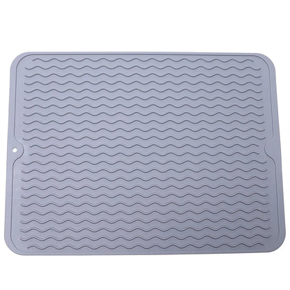Silicone Dish Drying Mat 40x30cm | Large Countertop & Sink Draining Mat, Heat-Resistant Trivet