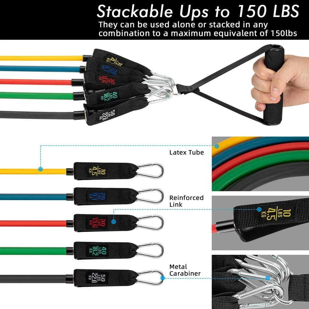 300lb Booty Resistance Band Set – Elastic Workout Harness for Home, Gym, Training & Dumbbell Exercises