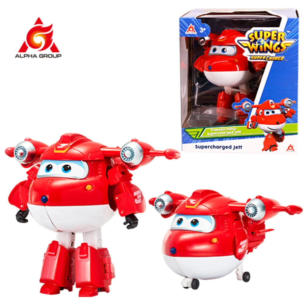 Super Wings 5-Inch Transforming Airplane Robot Figures – Jett, Dizzy & Donnie Deformation Action Toys for Kids Gift & Play