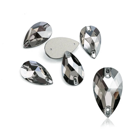 AAAAA Tear Drop Rhinestones — High-Quality Sew-On Stones for Dress, Bag, Garment & Shoe Decoration