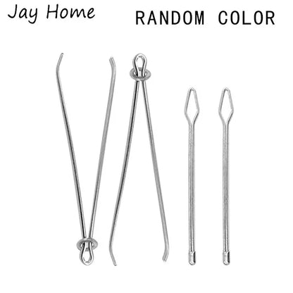 Flexible Sewing Threader Tool — Drawstring Loop Turner Hook with Metal Tweezers & Plastic Threader for DIY Sewing