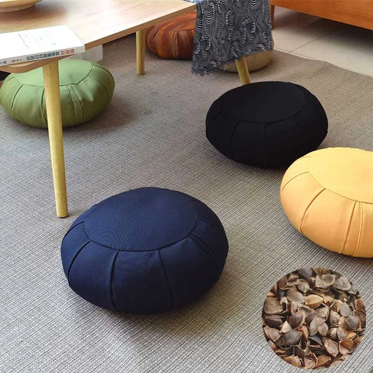 8-Color Pumpkin Buckwheat Zafu – Round Meditation & Yoga Floor Cushion for Home Seating
