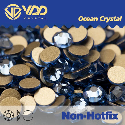 VDD Non Hot Fix Crystal Nail Art Rhinestones - 2088 Flower Flatback Gems for DIY Nail Decorations