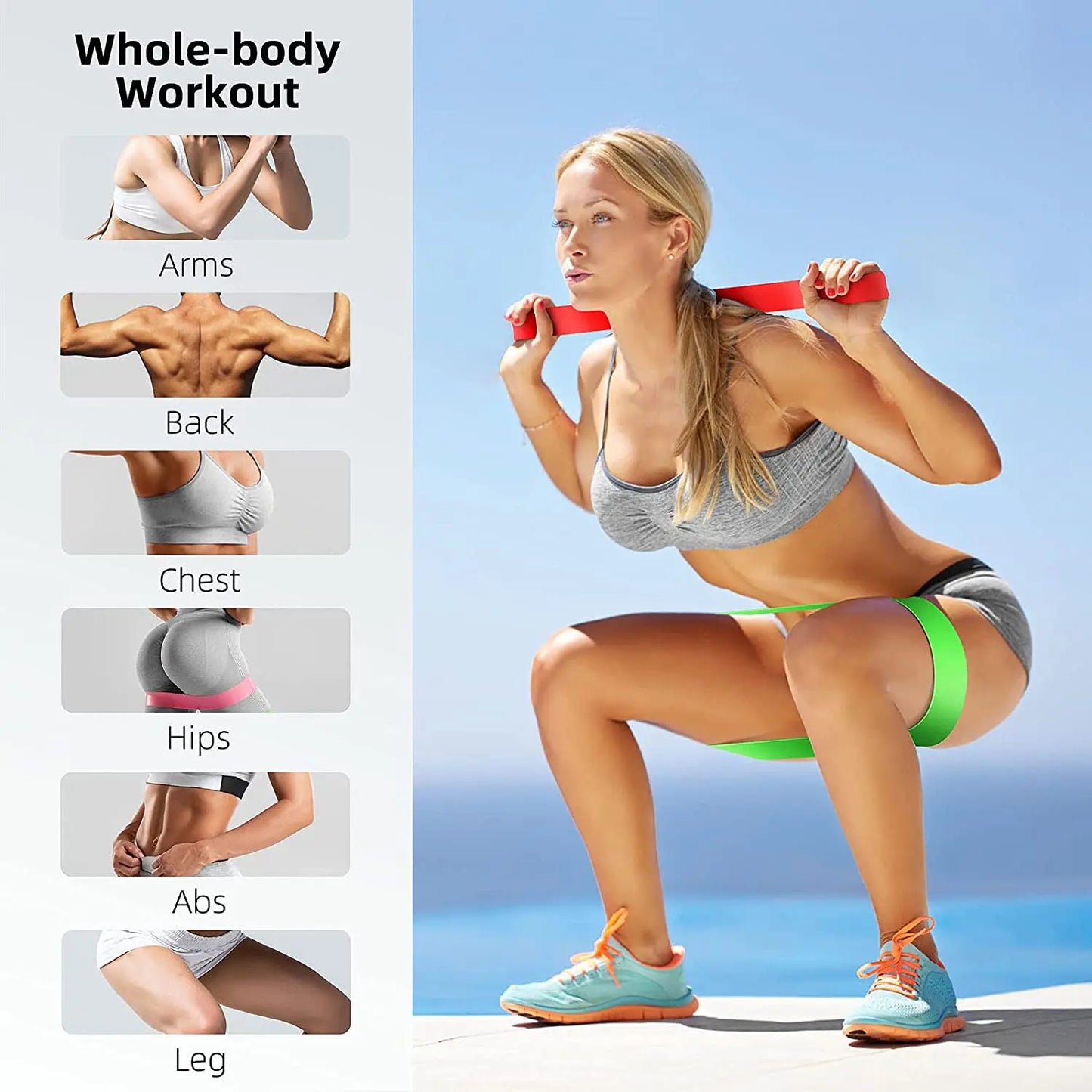 300lb Booty Resistance Band Set – Elastic Workout Harness for Home, Gym, Training & Dumbbell Exercises