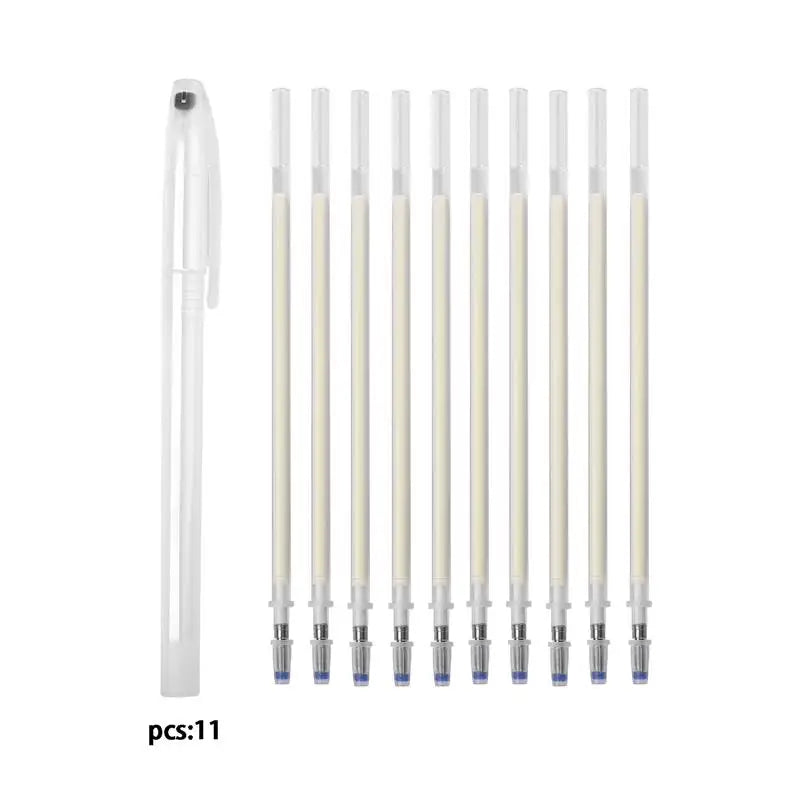 10Pcs Heat Erasable Fabric Marker Pens — Temperature Disappearing Pens for DIY Sewing, Craft & Fabric Marking